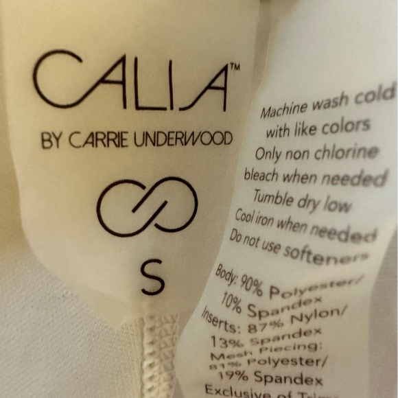 Calia by Carrie Underwood White/Pattern Full Length Mesh Panel Leggings Size S - Picture 8 of 15